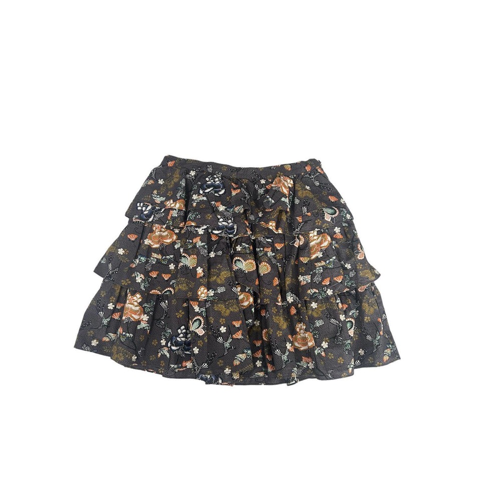 Ulla Johnson Alyssa Multicolored Floral Butterfly Tiered Skirt New Size 6